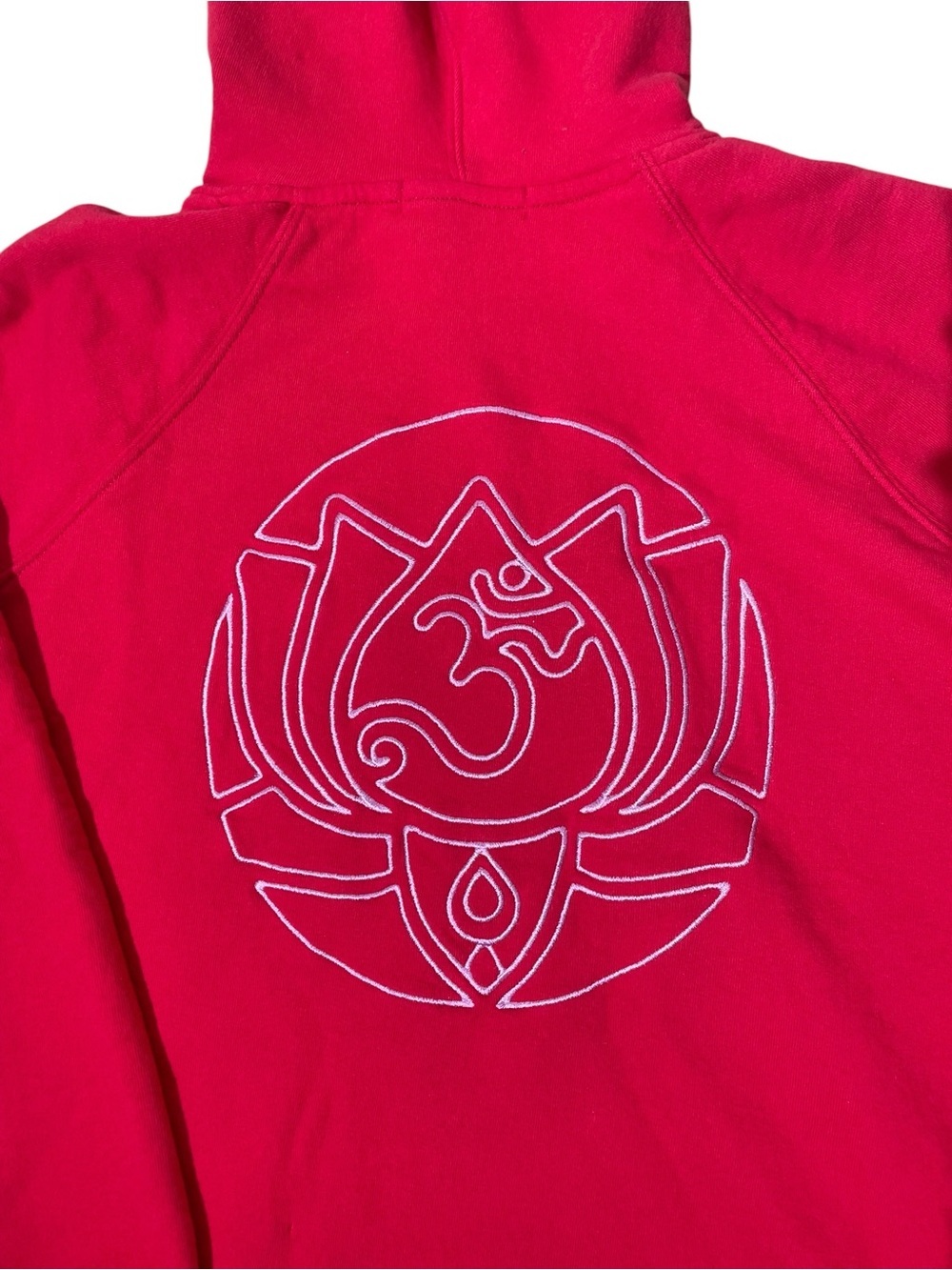 Spiritual Gangster Cotton Hoodie Sweatshirt Hamsa Pink Red Pullover Sz M YOGA - Picture 5 of 7